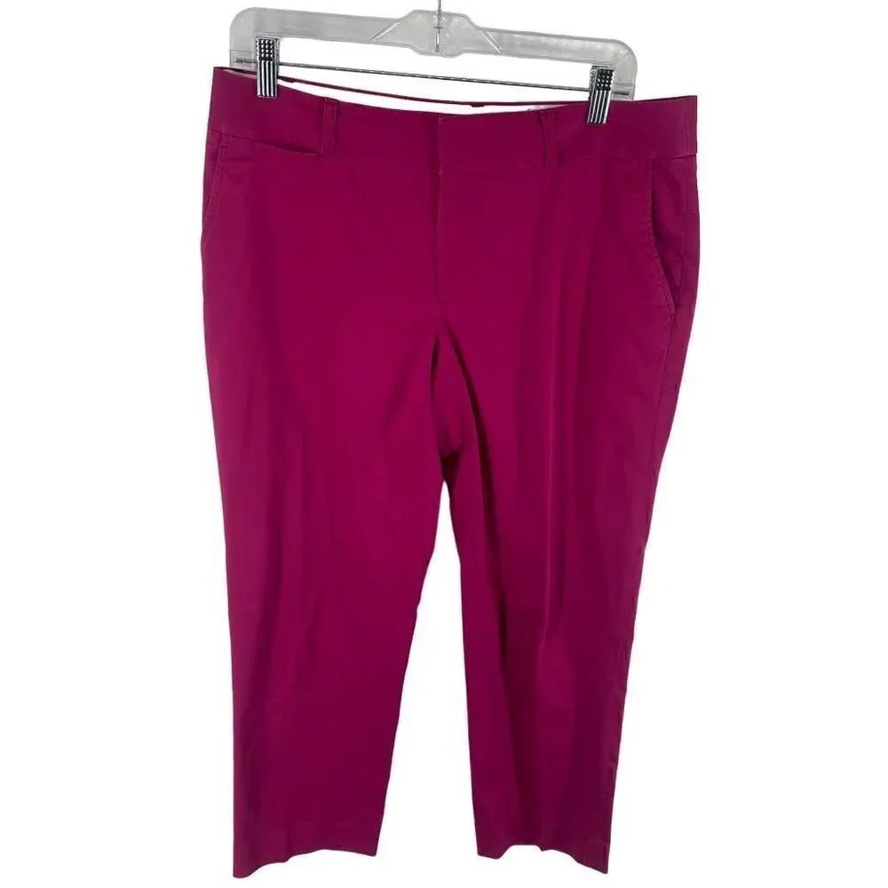 Banana Republic Women's Capri Pants Pockets Stretch Casual Zip Pink Size 6